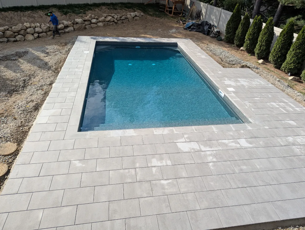 Close up of brick paver installation project in New Jersey