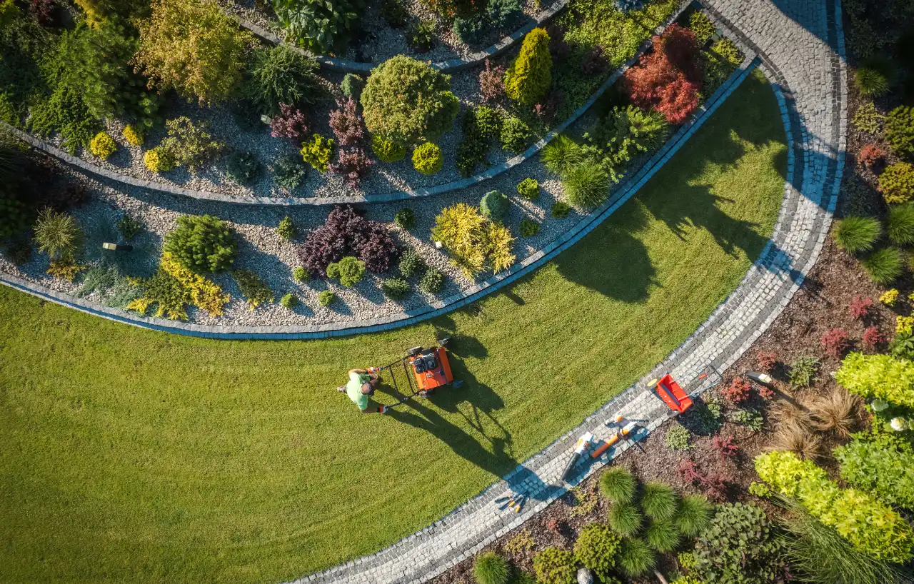 Professional landscaping work in a New Jersey yard